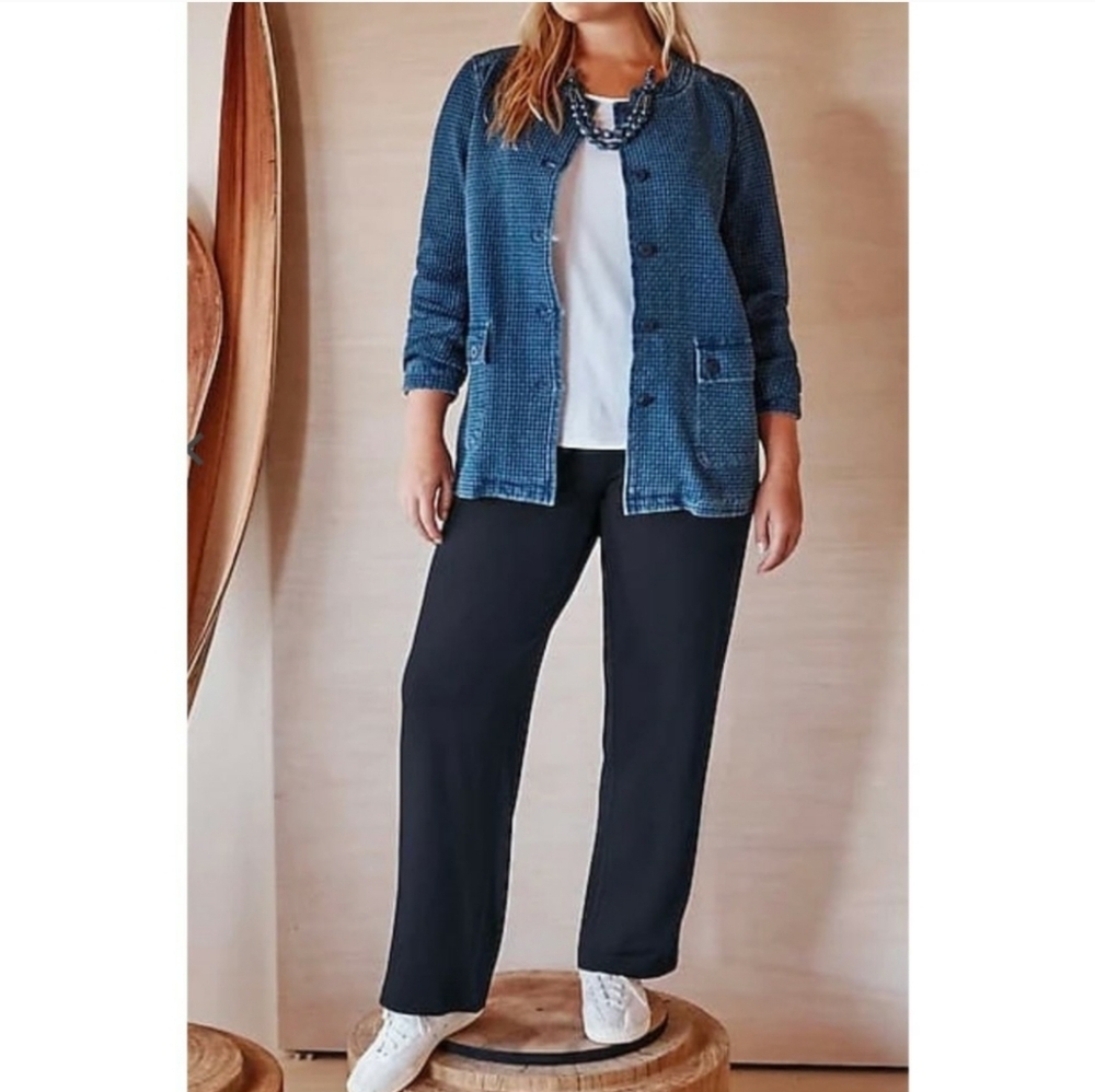 Pure Jill J. Jill Eco Terry Stretch Full Leg M Navy Sustainable Lounge Comfort